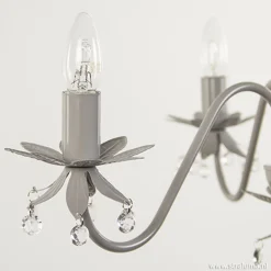 Grijze kroonluchter met bloem/kristal><noscript><img width=