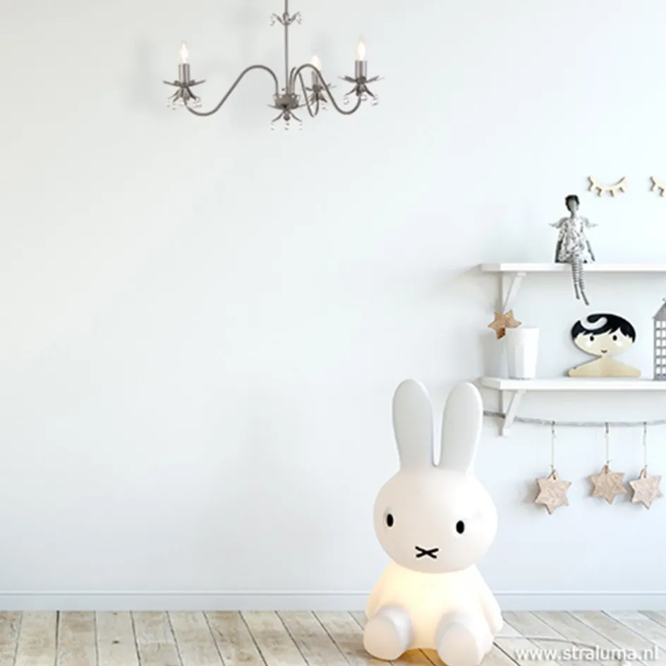 Grijze kroonluchter met bloem/kristal>Straluma Clearance