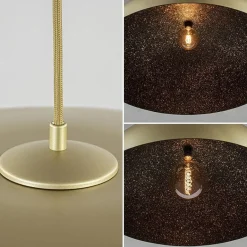 Grote design hanglamp koepel mat goud met zwart 90 cm><noscript><img width=
