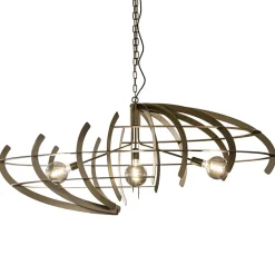 Grote design hanglamp ovaal oud messing>Straluma New