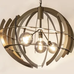 Grote design hanglamp ovaal oud messing>Straluma New