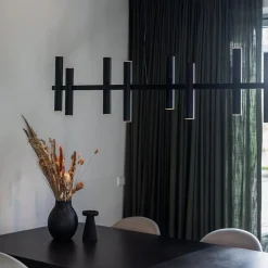 Grote design hanglamp tubes mat zwart 14-lichts><noscript><img width=