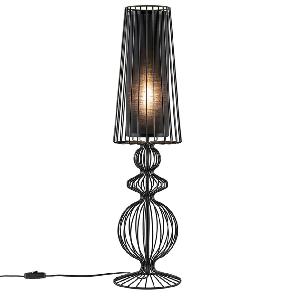 Grote draad tafellamp met zwarte kap>Straluma Best