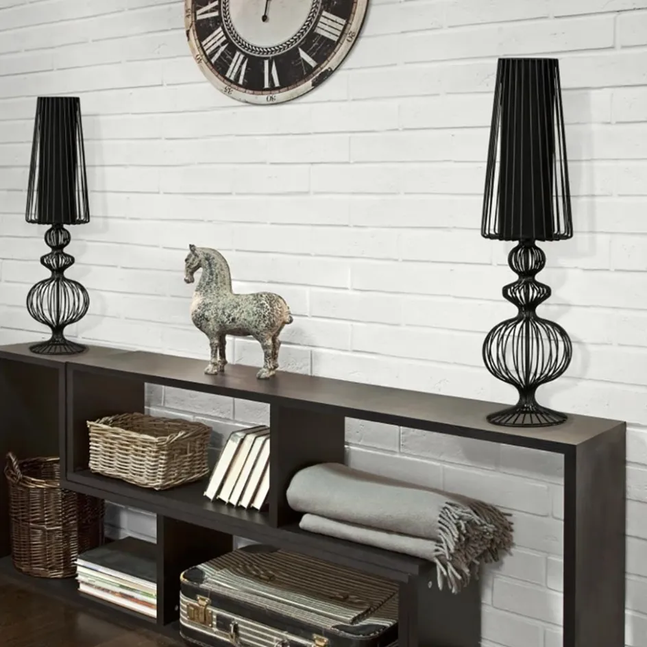 Grote draad tafellamp met zwarte kap>Straluma Best