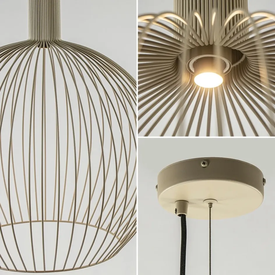 Grote eettafelhanglamp draad mat zand>Straluma Best