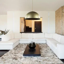 Grote hanglamp koepel mat goud met zwart 70 cm><noscript><img width=