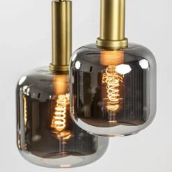 Grote hanglamp Lekar 5-lichts antiek brons met smoke glas><noscript><img width=