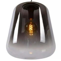 Grote hanglamp smoke glazen kap met zwart><noscript><img width=