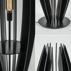 Grote houten vloerlamp mat zwart><noscript><img width=