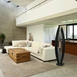 Grote houten vloerlamp mat zwart><noscript><img width=