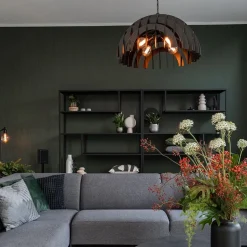 Grote koepel hanglamp Dome mat zwart metaal><noscript><img width=