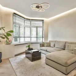 Grote LED Plafondlamp goud/zwart 3-standen dimbaar><noscript><img width=