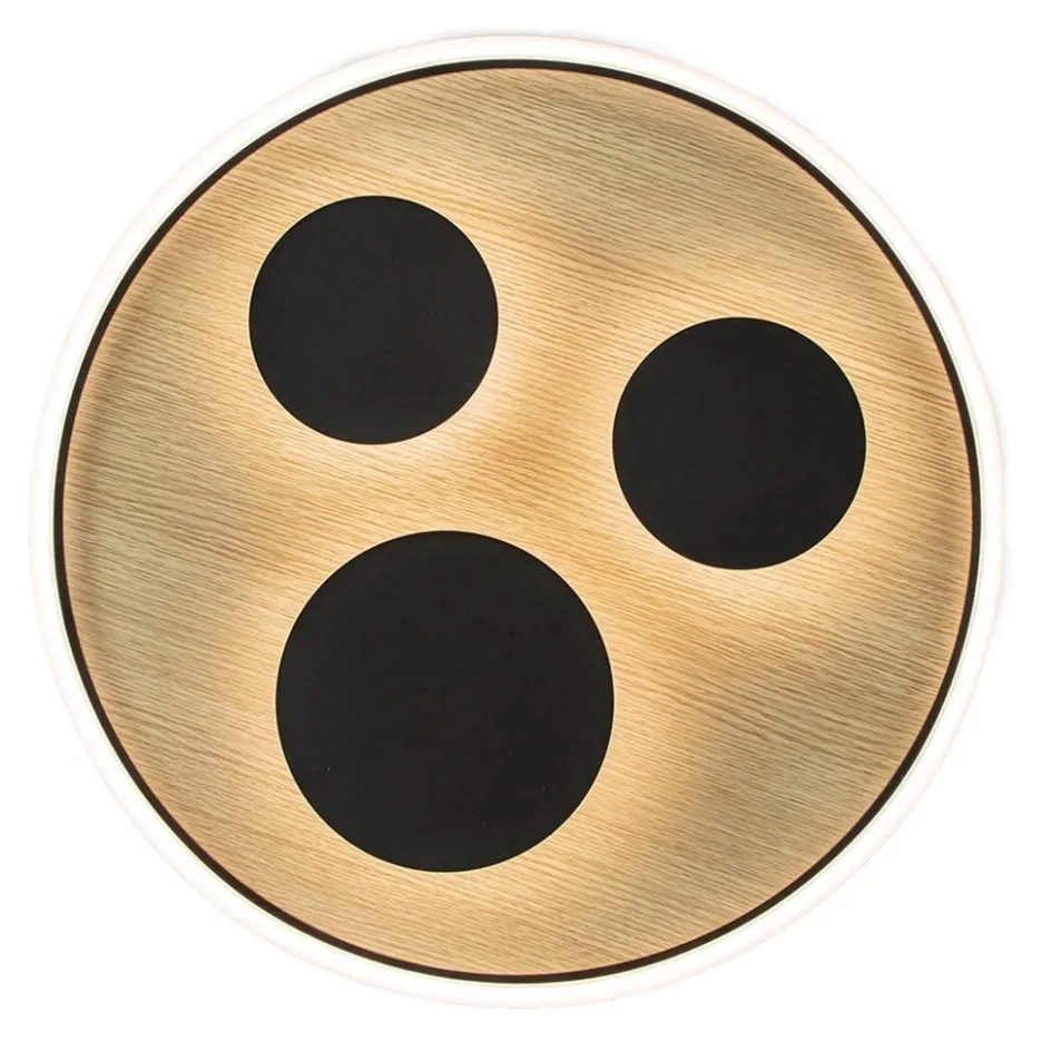 Grote LED plafondlamp zwart met houtlook dimbaar>Straluma Hot