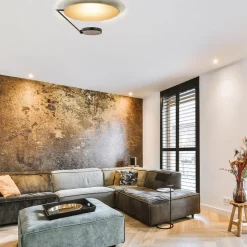 Grote LED plafondlamp zwart/goud indirect licht><noscript><img width=