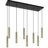 Grote 8-lichts hanglamp cilinder zwart met goud>Straluma Sale