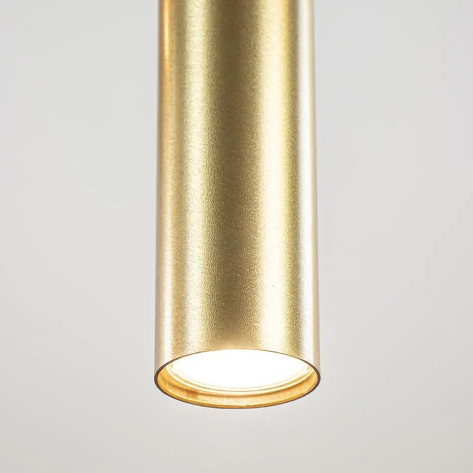 Grote 8-lichts hanglamp cilinder zwart met goud>Straluma Sale