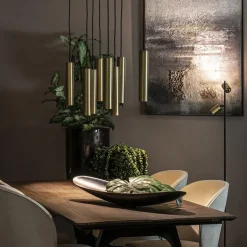 Grote 8-lichts hanglamp cilinder zwart met goud><noscript><img width=