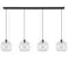 Grote 4-lichts hanglamp zwart met helder glazen bollen>Straluma Outlet