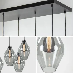 Grote 8-lichts multipendel hanglamp smoke glas ruit><noscript><img width=