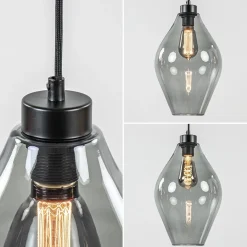 Grote 8-lichts multipendel hanglamp smoke glas ruit><noscript><img width=