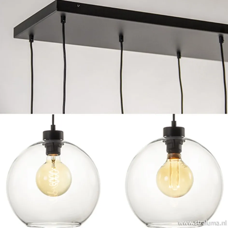 Grote 8-lichts multipendel/ hanglamp met helder glas>Straluma Hot