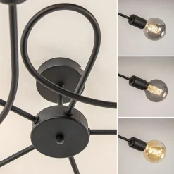 Grote 5-lichts plafondlamp zwart exclusief lichtbronnen><noscript><img width=