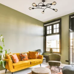 Grote 5-lichts plafondlamp zwart exclusief lichtbronnen><noscript><img width=