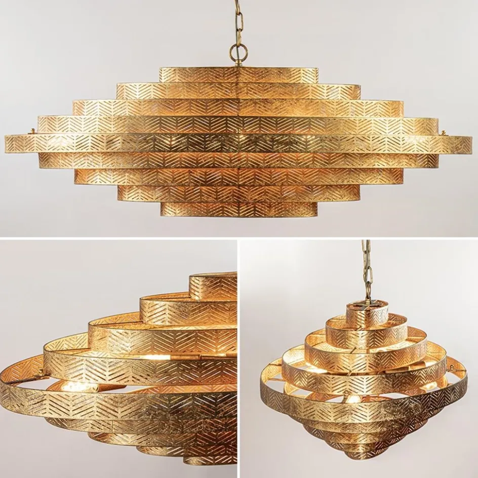 Grote metalen hanglamp ovaal brons>Straluma Discount
