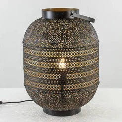 Grote Oosterse tafellamp lantaarn donker bruin>Straluma Best