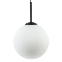 Grote retro hanglamp opaal glas met zwart>Straluma