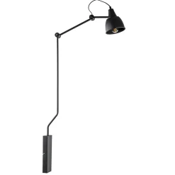 Grote retro wandlamp met zwarte kap verstelbaar>Straluma Hot
