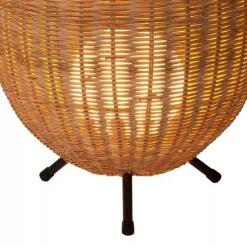 Grote rotan tafellamp naturel met zwarte pootjes><noscript><img width=