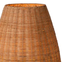 Grote rotan tafellamp naturel met zwarte pootjes><noscript><img width=