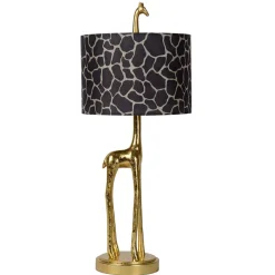 Grote tafellamp Giraf goud met bruine kap>Straluma Hot