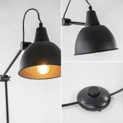 Grote vloerlamp retro mat zwart verstelbaar><noscript><img width=