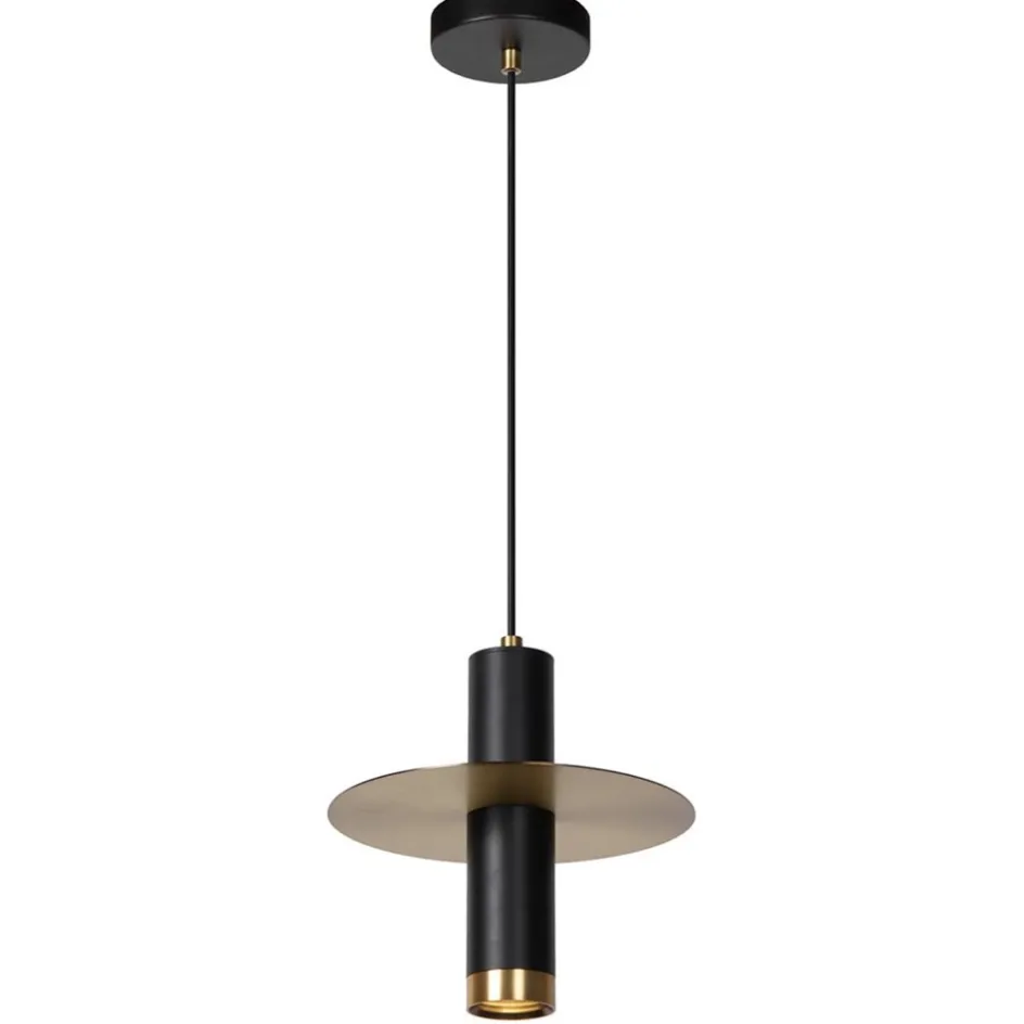 Hanglamp badkamer zwart met brons IP44>Straluma New