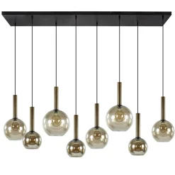 Hanglamp Bella 8L zwart/brons/smoke mix>Straluma Clearance