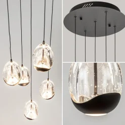 Hanglamp Black Egg 5L rond zwart/helder><noscript><img width=