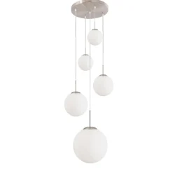 Hanglamp bol Bollique 5x glas wit>Straluma Discount