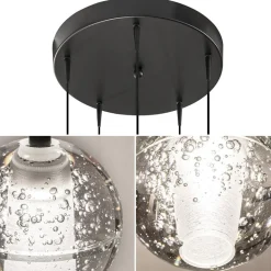 Hanglamp Bubbles 5L rond zwart/helder dtw><noscript><img width=
