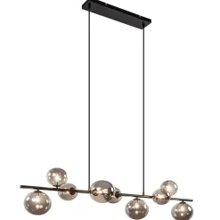 Hanglamp Calcio 9l zwart + smoke glas>Straluma Outlet