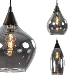 Hanglamp Cambio 8L zwart + smoke glas><noscript><img width=