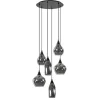 Hanglamp Cambio 6L zwart + smoke glas mix>Straluma
