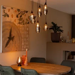 Hanglamp Cambio 6L zwart + smoke glas mix><noscript><img width=