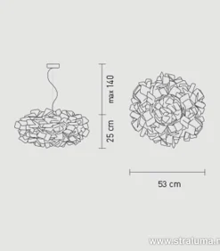 Hanglamp Clizia 53cm fumé><noscript><img width=