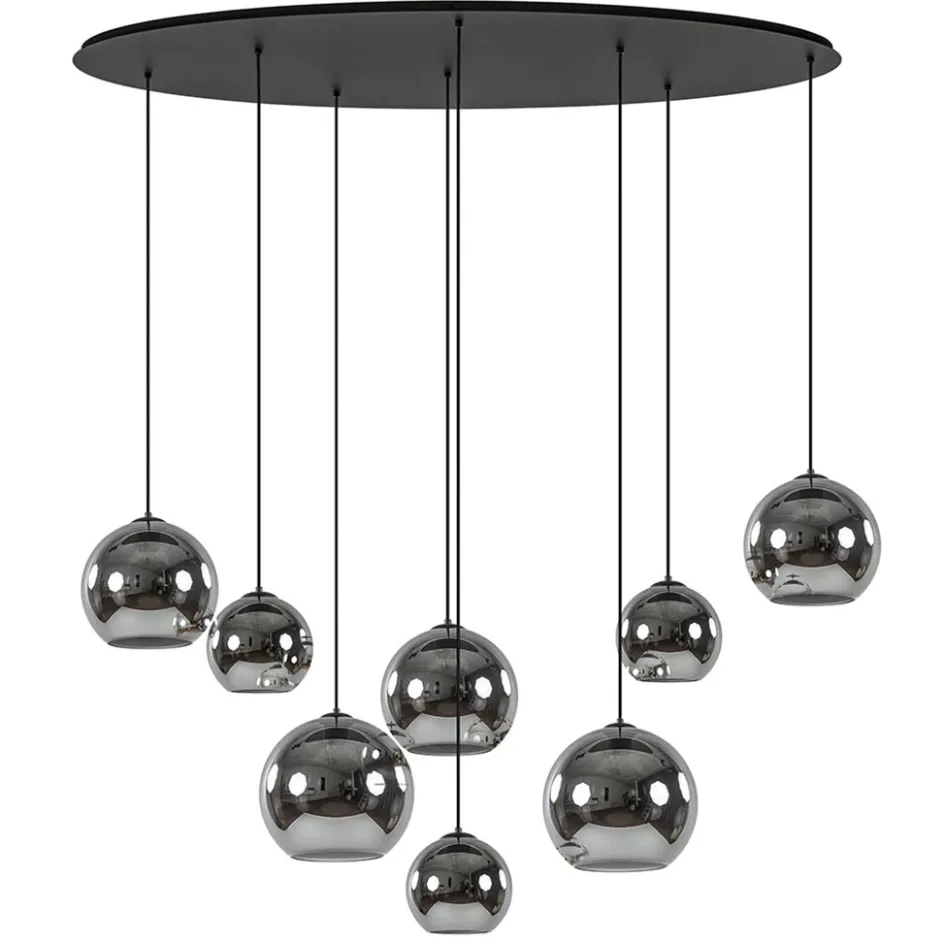 Hanglamp Fantasy Globe 8L zwart+smoke>Straluma Clearance