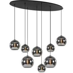 Hanglamp Fantasy Globe 8L zwart+smoke>Straluma Clearance