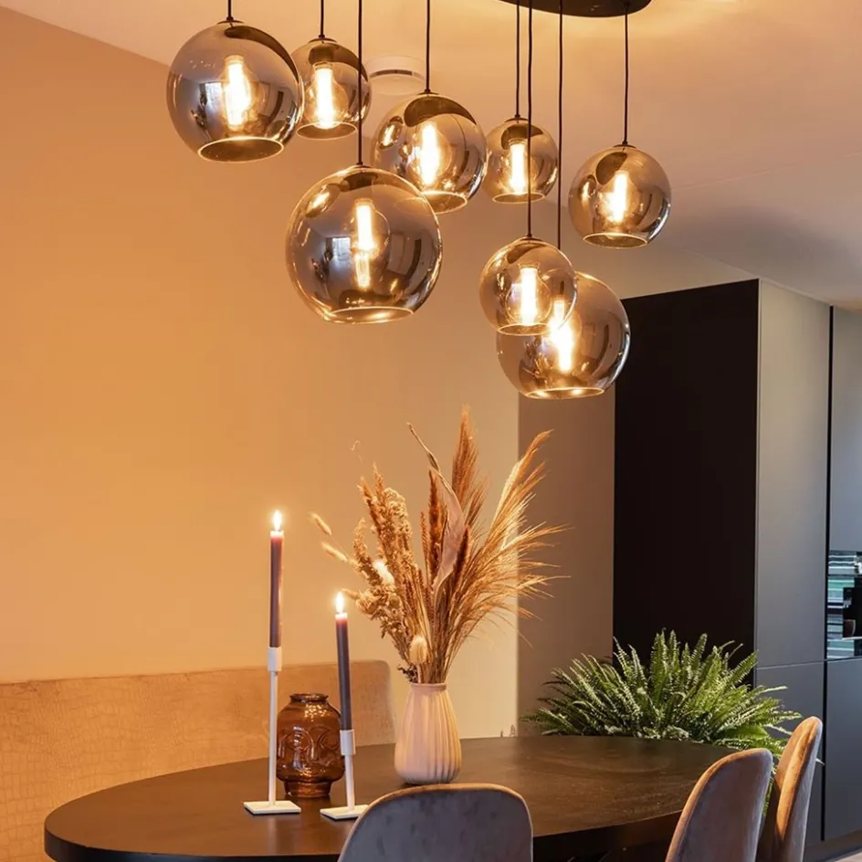 Hanglamp Fantasy Globe 8L zwart+smoke>Straluma Clearance