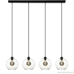 Hanglamp glazen bol 4-l modern clear>Straluma Outlet