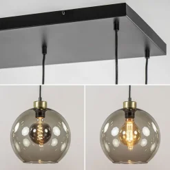 Hanglamp Globe 8L 6x glas/2xbuis goud><noscript><img width=